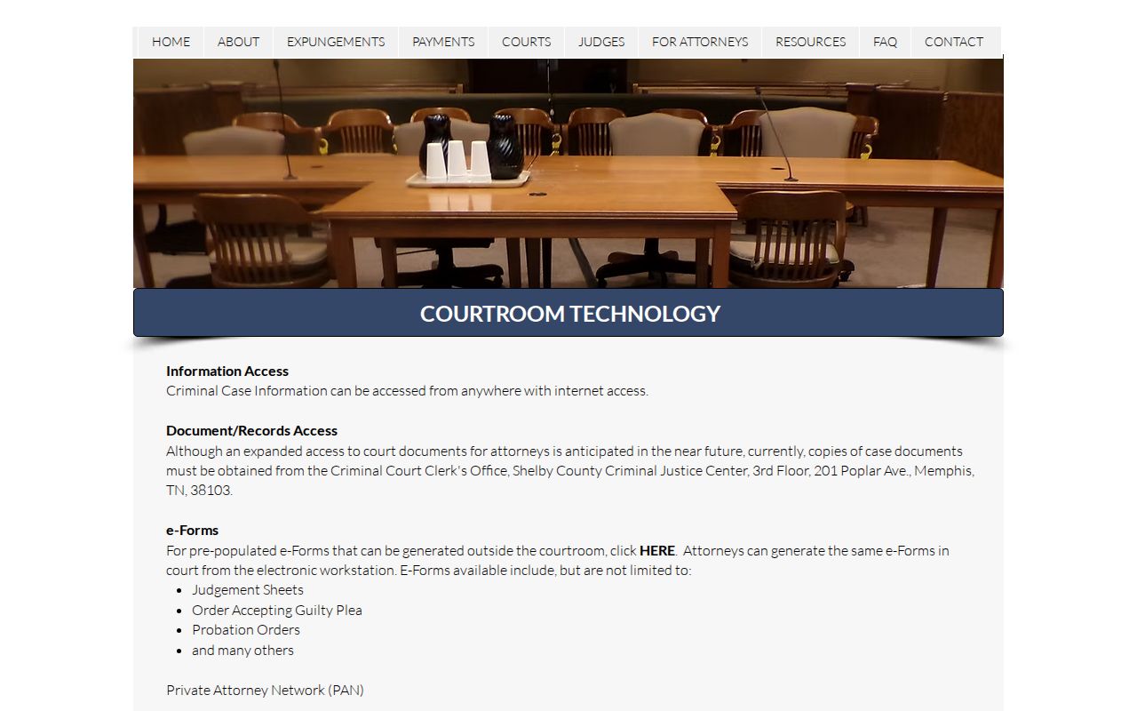 Shelby County criminal docket case history and setting language