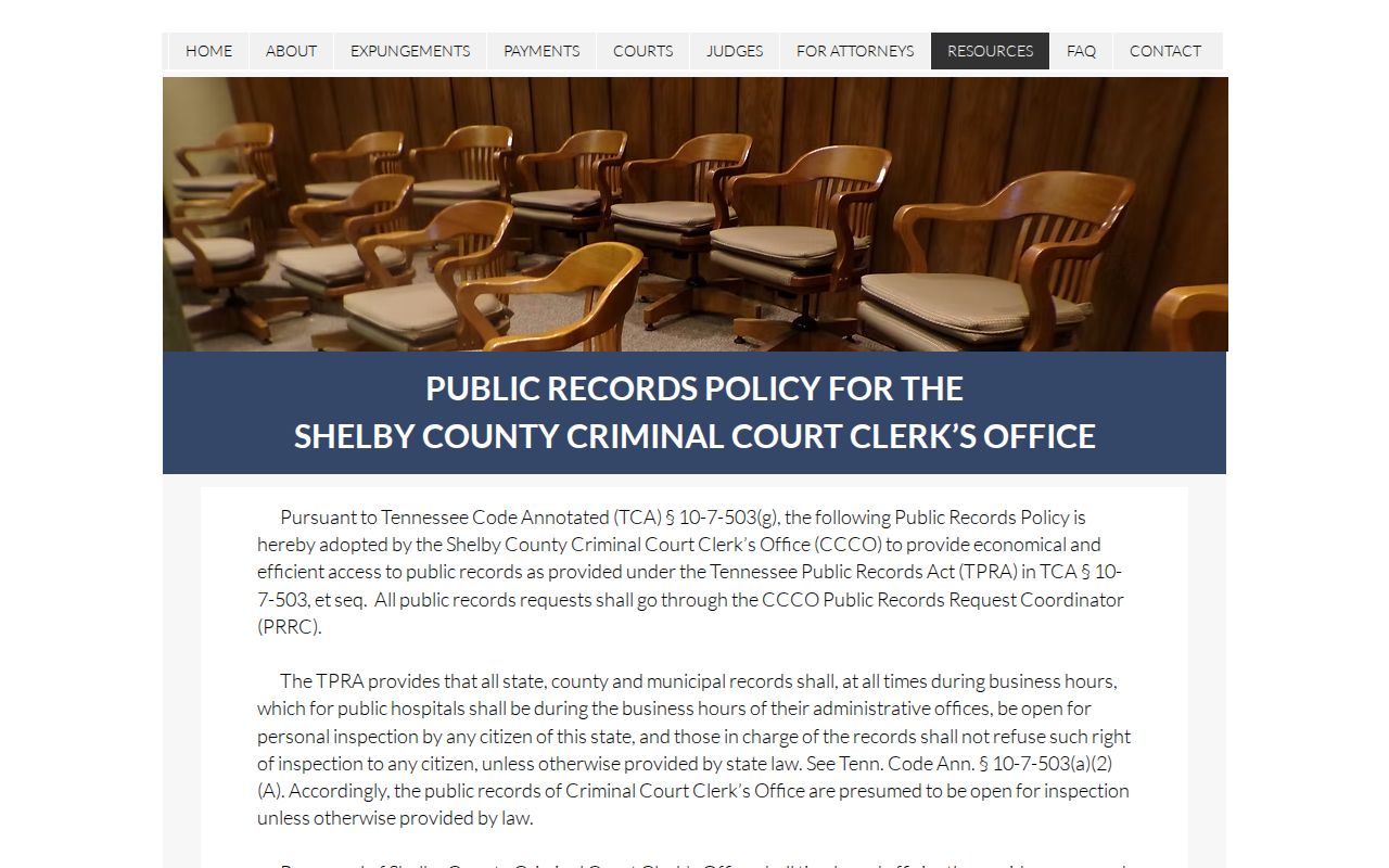 Shelby County criminal docket inspection and copy rules