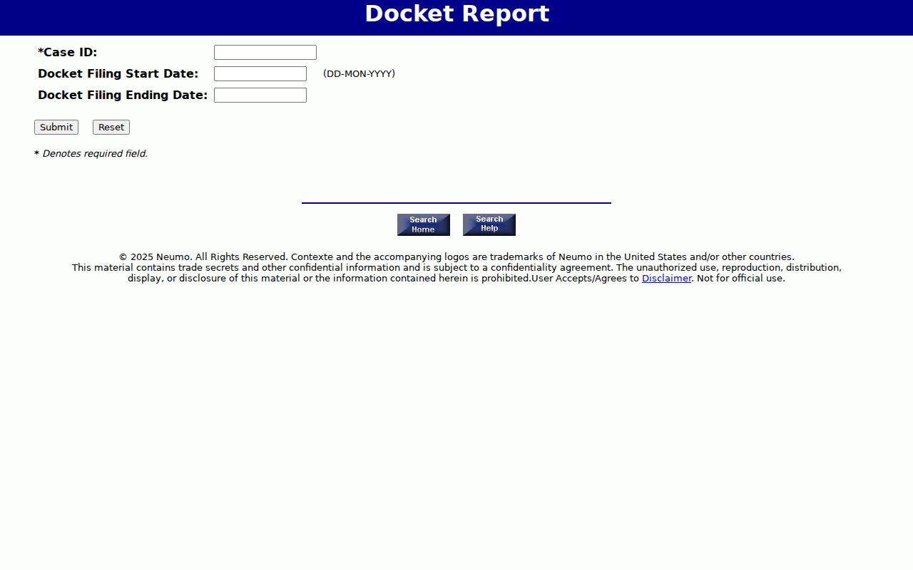 Shelby County civil docket report fields