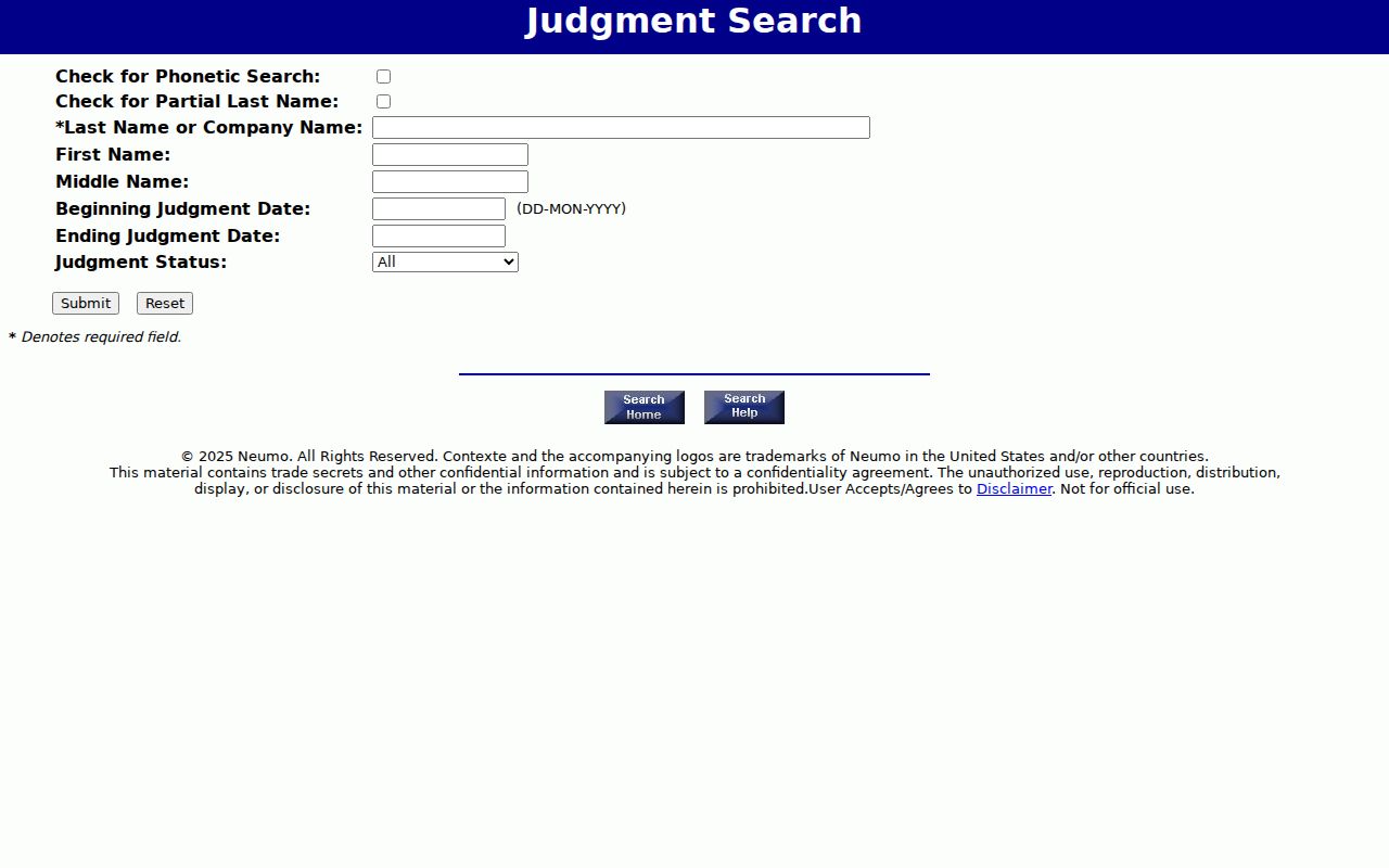Shelby County civil docket judgment search fields